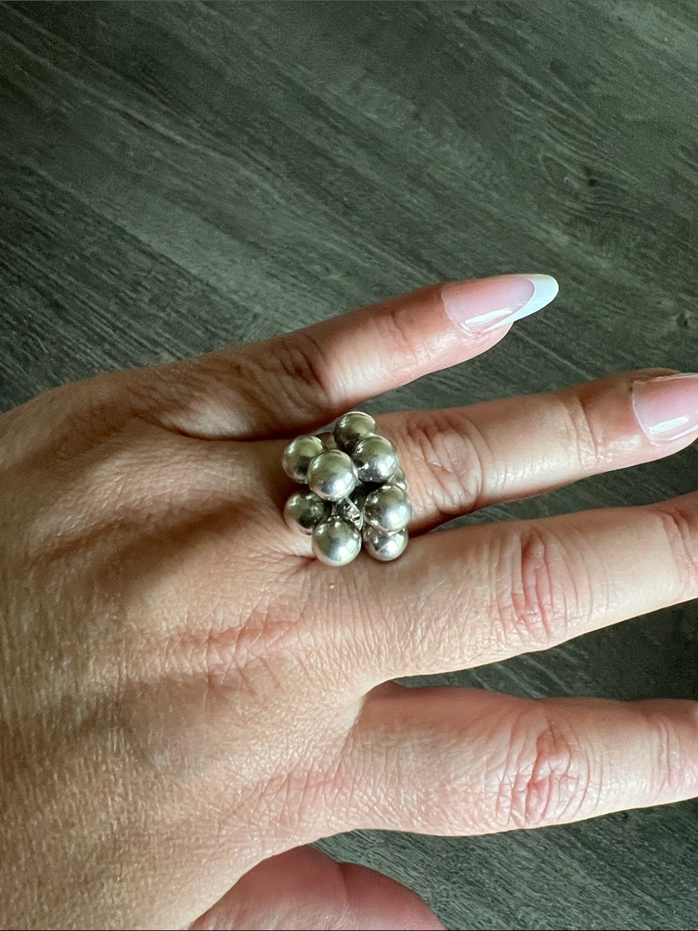 Silver Cluster Ball Statement Ring - Women Jewelry